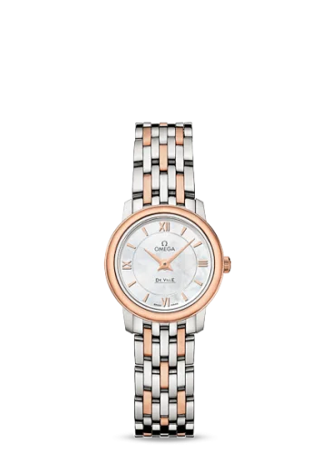 Omega - 424.20.24.60.05.002 De Ville Prestige Quartz 24.4 Stainless Steel / Red Gold / MOP / Bracelet