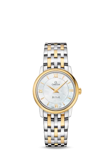 Omega - 424.20.27.60.05.001 De Ville Prestige Quartz 27.4 Stainless Stainless Steel / Yellow Gold / MOP / Bracelet