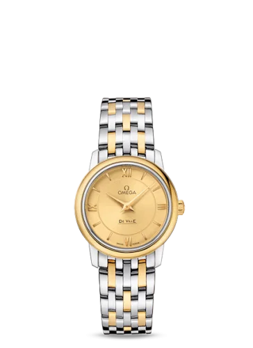 Omega - 424.20.27.60.08.001 De Ville Prestige Quartz 27.4 Stainless Steel / Yellow Gold / Champagne / Bracelet