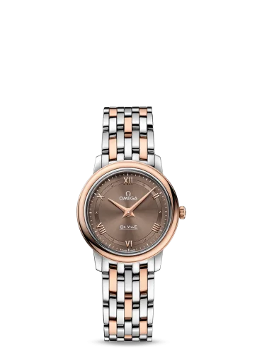 Omega - 424.20.27.60.13.001 De Ville Prestige Quartz 27.4 Stainless Steel / Red Gold / Vintage Brown / Bracelet