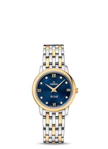 Omega - 424.20.27.60.53.002 De Ville Prestige Quartz  27.4 Stainless Steel / Yellow Gold / Blue / Bracelet