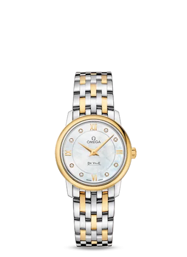 Omega - 424.20.27.60.55.001 De Ville Prestige Quartz 27.4 Stainless Steel / Yellow Gold / MOP / Bracelet