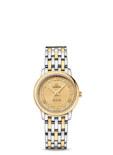 Omega - 424.20.27.60.58.003 De Ville Prestige Quartz  27.4 Stainless Steel / Yellow Gold / Vintage Champagne / Bracelet