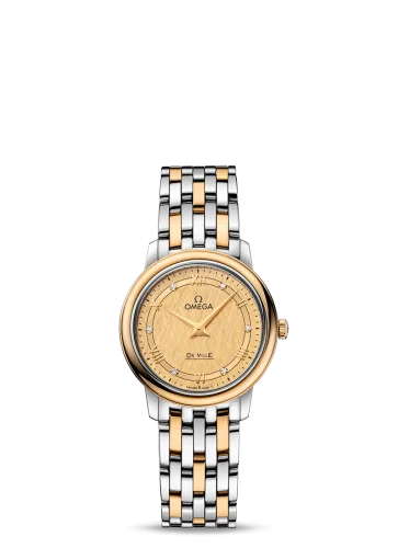 Omega - 424.20.27.60.58.004 De Ville Prestige Quartz  27.4 Stainless Steel / Yellow Gold / Vintage Champagne Silk / Bracelet