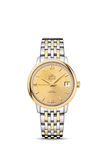 Omega - 424.20.33.20.08.001 De Ville Prestige Co-Axial 32.7 Stainless Steel / Yellow Gold / Champagne / Bracelet