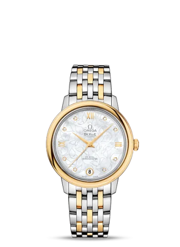 Omega - 424.20.33.20.55.002 De Ville Prestige Co-Axial 32.7 Stainless Steel / Yellow Gold / MOP Butterfly / Bracelet