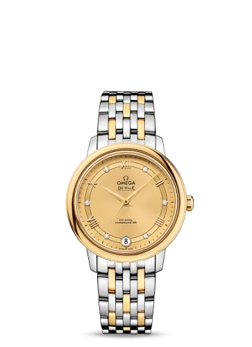 Omega - 424.20.33.20.58.002 De Ville Prestige Co-Axial 32.7 Stainless Steel / Yellow Gold / Vintage Champagne / Bracelet