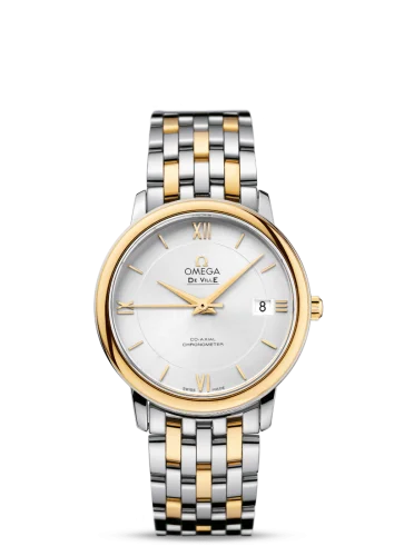 Omega - 424.20.37.20.02.001 De Ville Prestige Co-Axial 36.8 Stainless Steel / Yellow Gold / Silver / Bracelet