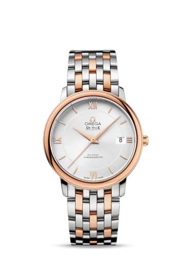 Omega - 424.20.37.20.02.002 De Ville Prestige Co-Axial 36.8 Stainless Steel / Red Gold / Silver / Bracelet