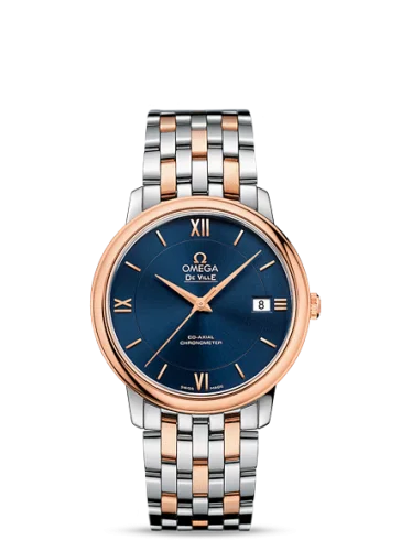 Omega - 424.20.37.20.03.002 De Ville Prestige Co-Axial 36.8 Stainless Steel / Red Gold / Blue / Bracelet