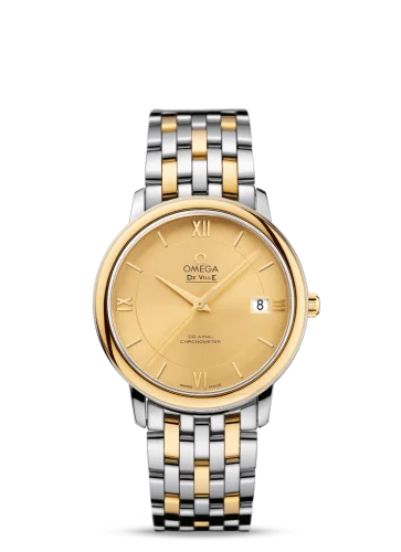 Omega - 424.20.37.20.08.001 De Ville Prestige Co-Axial 36.8 Stainless Steel / Yellow Gold / Champagne / Bracelet