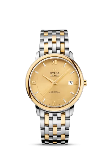 Omega - 424.20.37.20.58.001 De Ville Prestige Co-Axial 36.8 Stainless Steel / Yellow Gold / Champagne / Bracelet