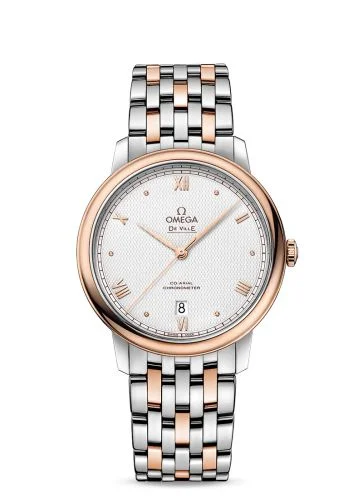 Omega - 424.20.40.20.02.004 De Ville Prestige Co-Axial 39.5 Stainless Steel / Red Gold / Vintage Silver / Bracelet