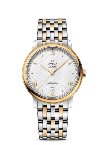 Omega - 424.20.40.20.02.005 De Ville Prestige Co-Axial 39.5 Stainless Steel / Yellow Gold / Vintage Silver / Bracelet