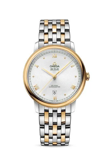 Omega - 424.20.40.20.02.006 De Ville Prestige Co-Axial 39.5 Stainless Steel / Yellow Gold / Silver Sunburst / Bracelet