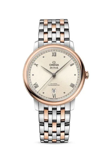 Omega - 424.20.40.20.09.001 De Ville Prestige Co-Axial 39.5 Stainless Steel / Red Gold / Pink Linen / Bracelet