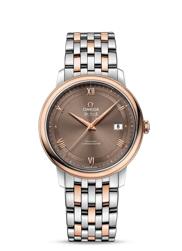 Omega - 424.20.40.20.13.001 De Ville Prestige Co-Axial 39.5 Stainless Steel / Red Gold / Vintage Brown / Bracelet