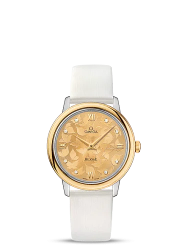Omega - 424.22.33.60.58.001 De Ville Prestige Quartz 32.7 Stainless Steel / Yellow Gold / Champagne Butterfly