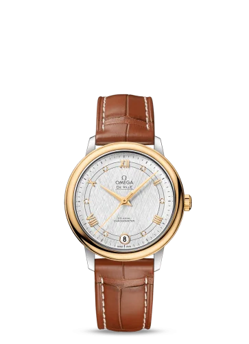 Omega - 424.23.33.20.52.001 De Ville Prestige Co-Axial 32.7 Stainless Steel / Yellow Gold / Vintage Silver Silk