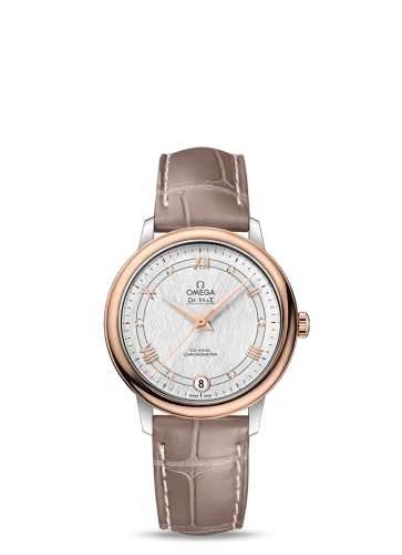 Omega - 424.23.33.20.52.002 De Ville Prestige Co-Axial 32.7 Stainless Steel / Red Gold / Vintage Silver Silk