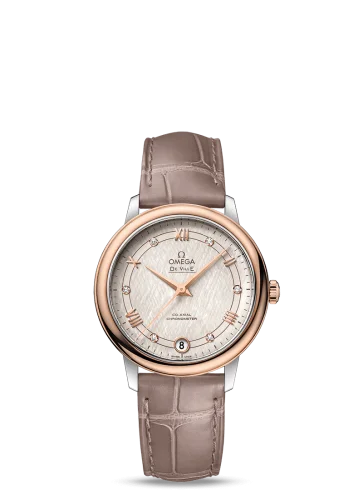 Omega - 424.23.33.20.52.003 De Ville Prestige Co-Axial 32.7 Stainless Steel / Red Gold / Vintage Silver Silk