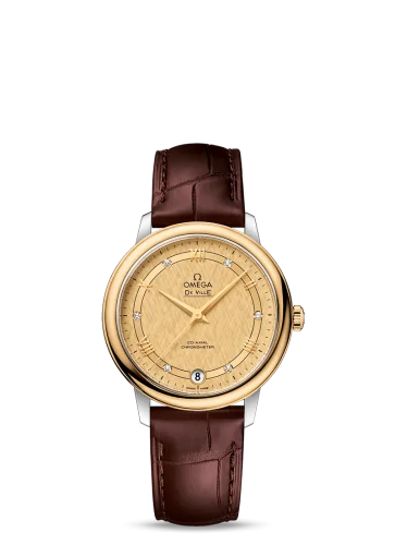 Omega - 424.23.33.20.58.001 De Ville Prestige Co-Axial 32.7 Stainless Steel / Yellow Gold / Vintage Champagne Silk