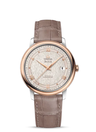 Omega - 424.23.40.20.02.003 De Ville Prestige Co-Axial 39.5 Stainless Steel / Red Gold / Vintage Silver Silk