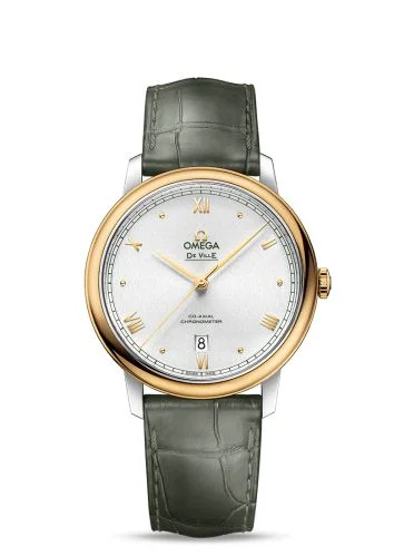 Omega - 424.23.40.20.02.004 De Ville Prestige Co-Axial 39.5 Stainless Steel / Yellow Gold / Silver Sunburst