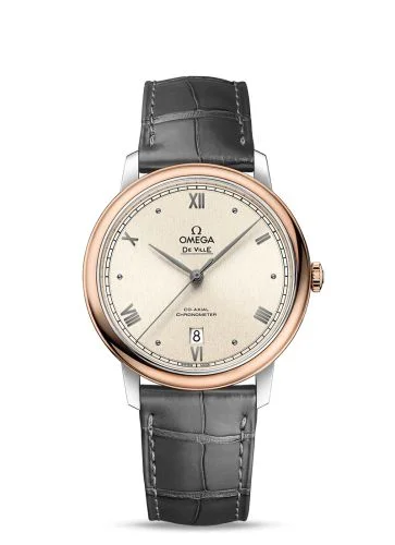 Omega - 424.23.40.20.09.001 De Ville Prestige Co-Axial 39.5 Stainless Steel / Red Gold / Pink Linen