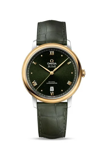 Omega - 424.23.40.20.10.001 De Ville Prestige Co-Axial 39.5 Stainless Steel / Yellow Gold / Green Sunburst