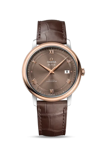 Omega - 424.23.40.20.13.001 De Ville Prestige Co-Axial 39.5 Stainless Steel / Red Gold / Vintage Brown