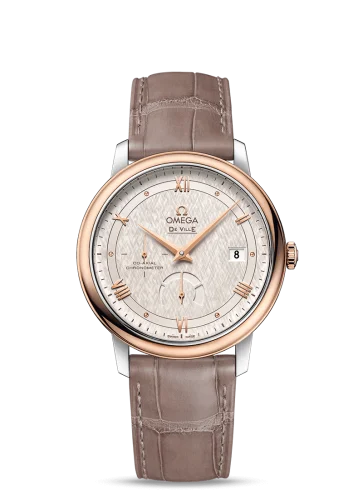 Omega De Ville Prestige Co-Axial 39.5 Power Reserve Stainless Steel / Red Gold / Vintage Silver Silk