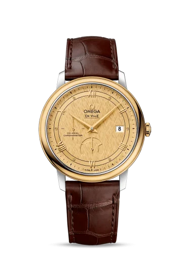 Omega De Ville Prestige Co-Axial 39.5 Power Reserve Stainless Steel / Yellow Gold / Vintage Champagne Silk