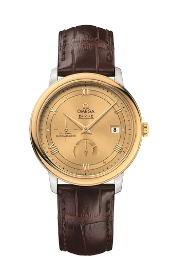 Omega Omega - 424.23.40.21.58.001 Proto De Ville Prestige Co-Axial 39.5 Power Reserve Vintage Stainless Steel / Yellow Gold / Champagne