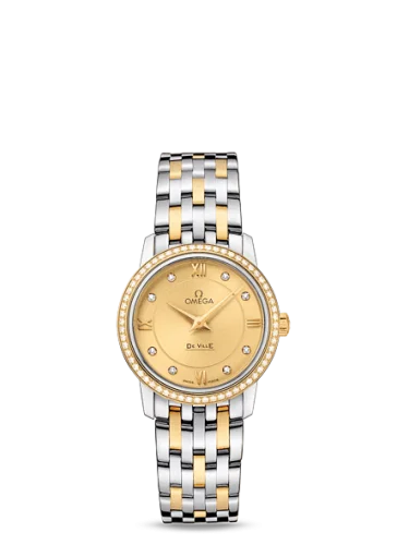 Omega - 424.25.27.60.58.001 De Ville  Prestige Quartz 27 Stainless Steel / Yellow Gold / Diamond / Bracelet