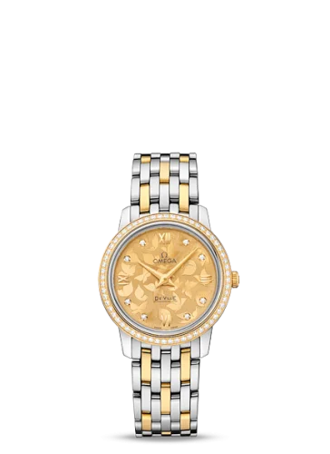 Omega - 424.25.27.60.58.002 De Ville Prestige Quartz 27.4 Stainless Steel / Yellow Gold / Champagne Butterfly / Bracelet / Diamond