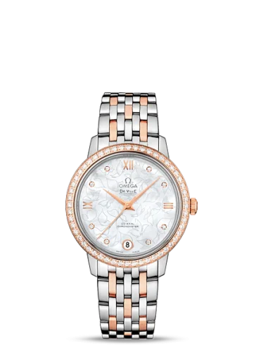Omega - 424.25.33.20.55.003 De Ville Prestige Co-Axial 32.7 Stainless Steel / Red Gold / MOP Butterfly / Diamond / Bracelet