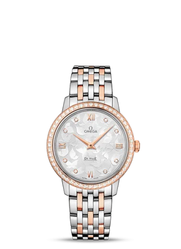 Omega - 424.25.33.60.52.001 De Ville Prestige Quartz 32.7 Butterfly Stainless Steel / Red Gold / Diamond / Bracelet