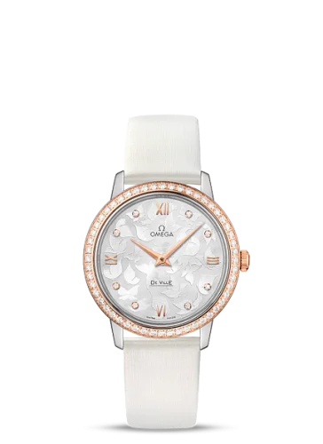 Omega - 424.27.33.60.52.001 De Ville Prestige Quartz 32.7 Butterfly Stainless Steel / Red Gold