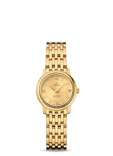 Omega - 424.50.24.60.08.001 De Ville Prestige Quartz 24.4 Yellow Gold / Champagne / Bracelet