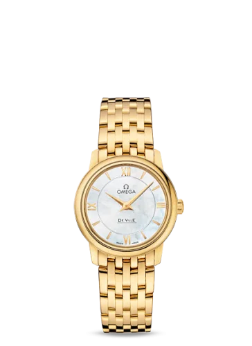 Omega - 424.50.27.60.05.001 De Ville Prestige Quartz 27.4 Yellow Gold / MOP / Bracelet