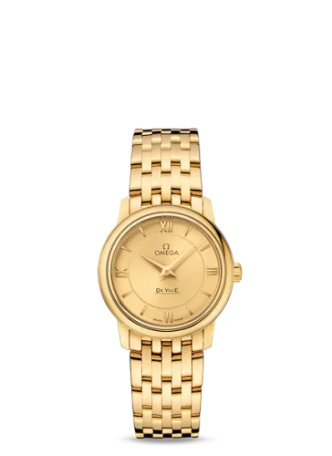 Omega - 424.50.27.60.08.001 De Ville Prestige Quartz 27.4 Yellow Gold / Champagne / Bracelet