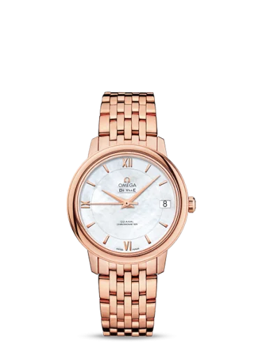 Omega - 424.50.33.20.05.002 De Ville Prestige Co-Axial 32.7 Red Gold / MOP / Bracelet