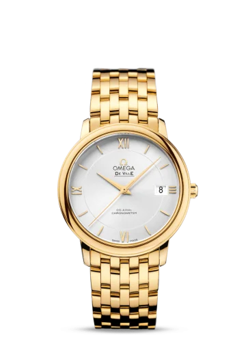 Omega - 424.50.37.20.02.002 De Ville Prestige Co-Axial 36.8 Yellow Gold / Silver / Bracelet
