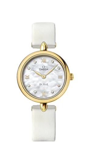 Omega - 424.52.27.60.55.001 De Ville Prestige Dewdrop Quartz 27.4 Yellow Gold / White MOP