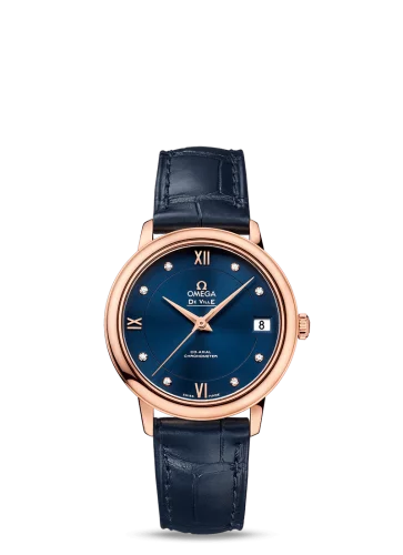 Omega - 424.53.33.20.53.001 De Ville Prestige Co-Axial 32.7 Red Gold / Blue