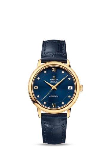 Omega - 424.53.33.20.53.002 De Ville Prestige Co-Axial 32.7 Yellow Gold / Blue