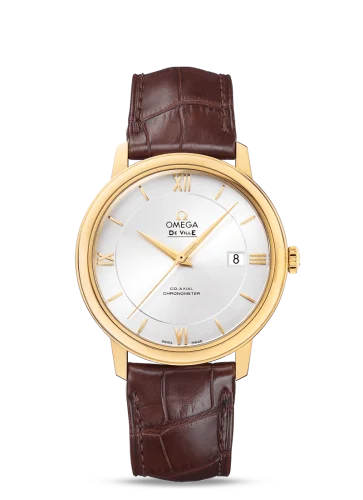 Omega - 424.53.40.20.02.002 De Ville Prestige Co-Axial 39.5 Yellow Gold / Silver