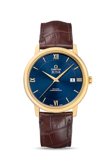 Omega - 424.53.40.20.03.001 De Ville Prestige Co-Axial 39.5 Yellow Gold / Blue