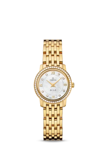 Omega - 424.55.24.60.55.001 De Ville Prestige Quartz 24.4 Yellow Gold / Diamond / MOP